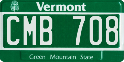 VT license plate CMB708