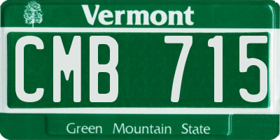 VT license plate CMB715