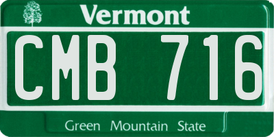 VT license plate CMB716