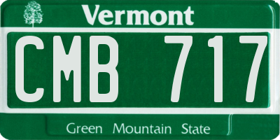 VT license plate CMB717