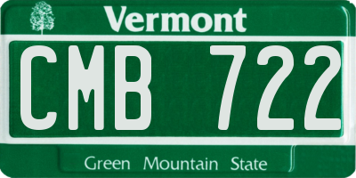 VT license plate CMB722