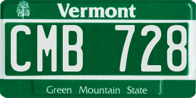 VT license plate CMB728