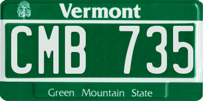 VT license plate CMB735
