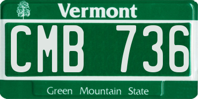 VT license plate CMB736