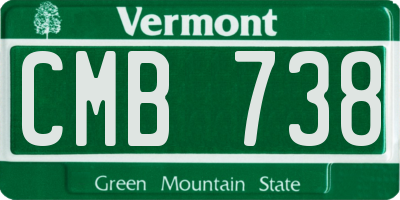 VT license plate CMB738