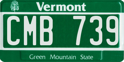 VT license plate CMB739