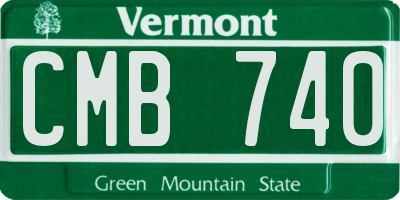 VT license plate CMB740