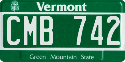 VT license plate CMB742