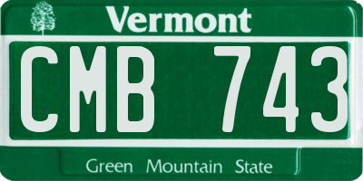 VT license plate CMB743