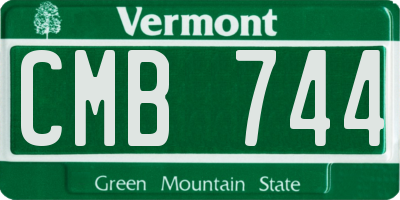 VT license plate CMB744