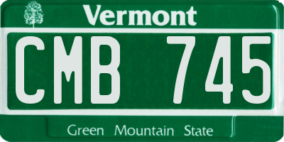 VT license plate CMB745