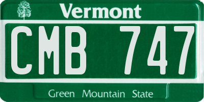 VT license plate CMB747