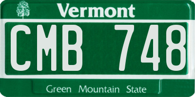 VT license plate CMB748