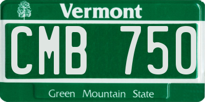 VT license plate CMB750