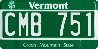 VT license plate CMB751