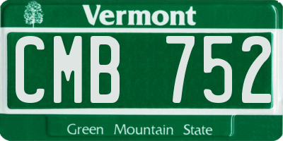 VT license plate CMB752