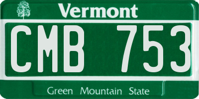 VT license plate CMB753
