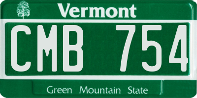 VT license plate CMB754
