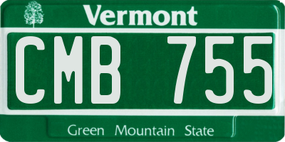 VT license plate CMB755
