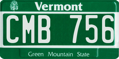 VT license plate CMB756