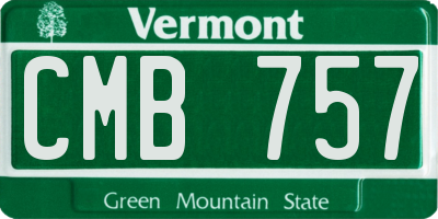 VT license plate CMB757