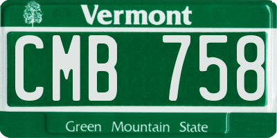VT license plate CMB758