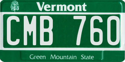 VT license plate CMB760