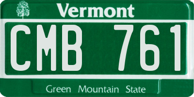 VT license plate CMB761
