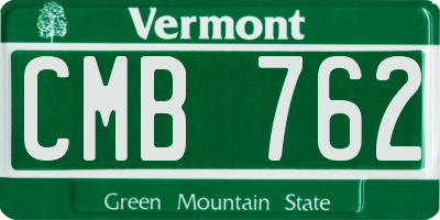 VT license plate CMB762
