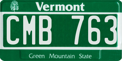 VT license plate CMB763