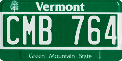 VT license plate CMB764