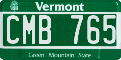 VT license plate CMB765