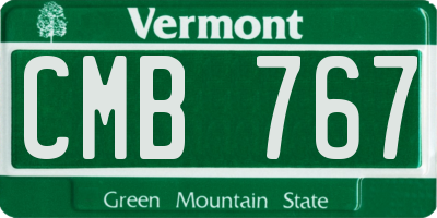 VT license plate CMB767