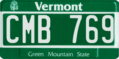 VT license plate CMB769