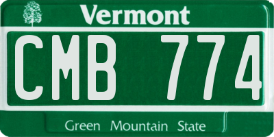 VT license plate CMB774