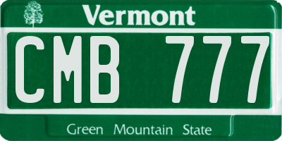 VT license plate CMB777