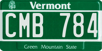 VT license plate CMB784