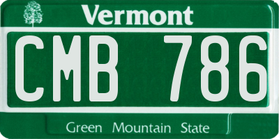 VT license plate CMB786