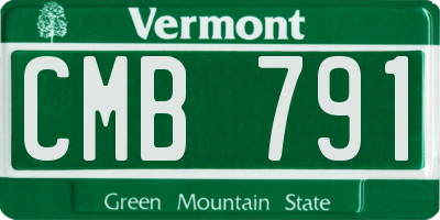 VT license plate CMB791