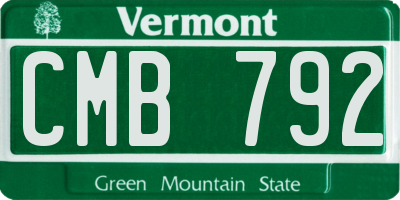 VT license plate CMB792