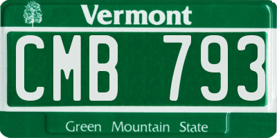 VT license plate CMB793