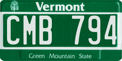 VT license plate CMB794