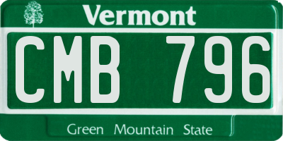 VT license plate CMB796