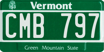 VT license plate CMB797