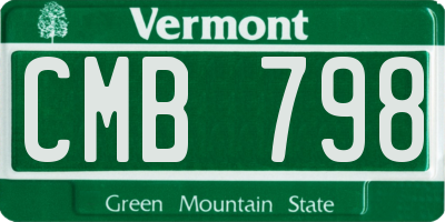 VT license plate CMB798