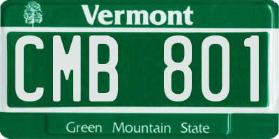 VT license plate CMB801