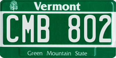 VT license plate CMB802