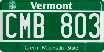 VT license plate CMB803