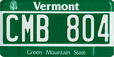 VT license plate CMB804