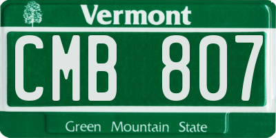 VT license plate CMB807